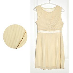 NWT MM Couture by Miss Me Cream Pleated A-Line Dress